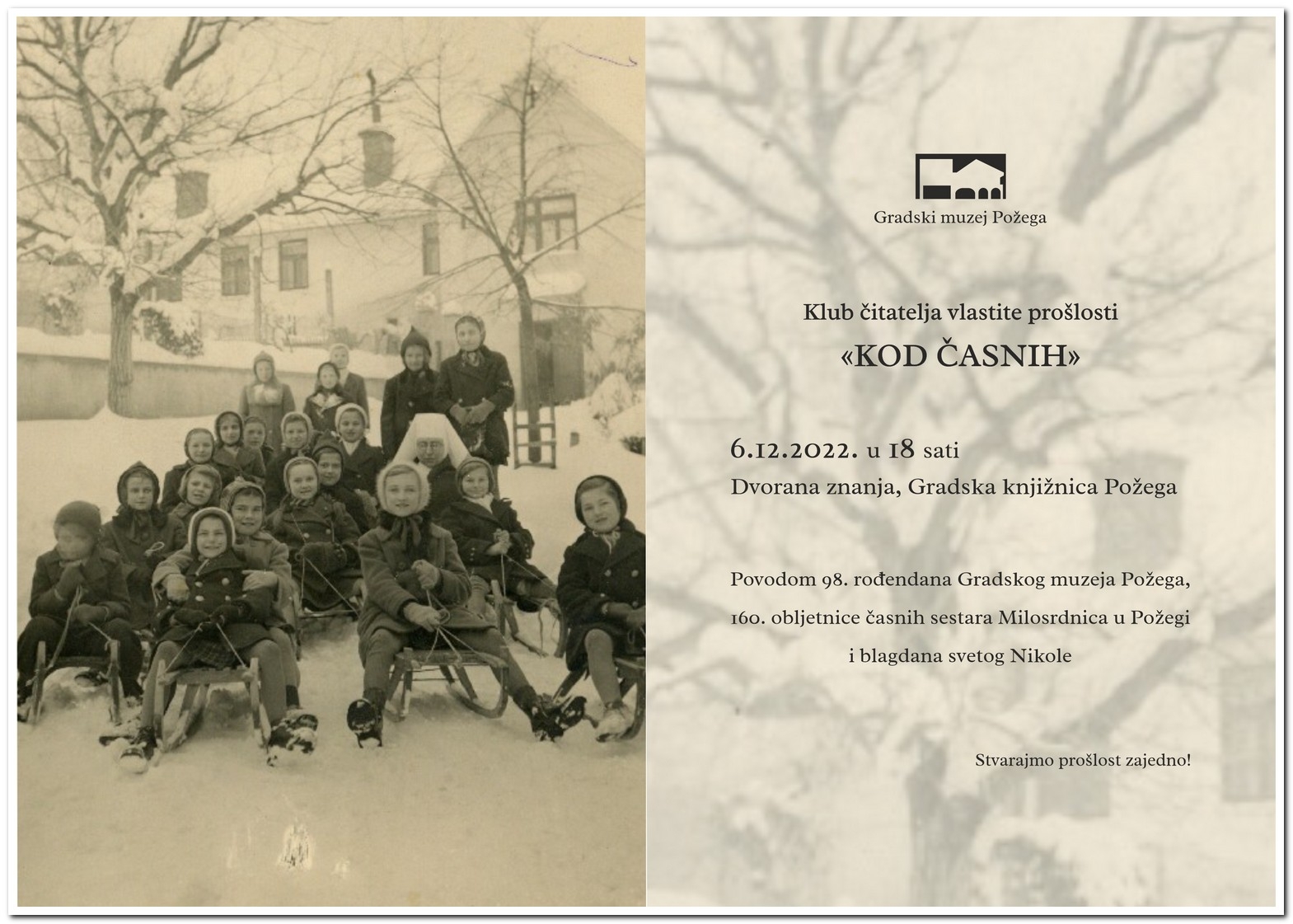 Klub čitatelja vlastite prošlosti "KOD ČASNIH"